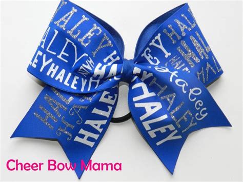 Two layer twisted personalized hair bow. Custom Typography Bow Personalized Team Name or by Cheer ...