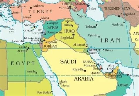 For world map with countries map, direction, location and where addresse. Can you find Israel in this map of the Mid-East? Most of ...