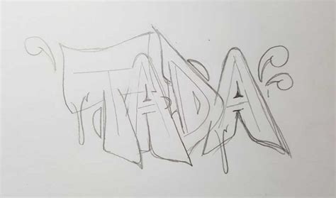Best graffiti sketch for pro 2014 street graffiti. "Tada" Throw-up sketch with monster character en 2020 ...