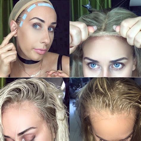 A lace front wig is attached with tape or glue. How to put your wig on with TAPE Detailed, Honest & Easy ...