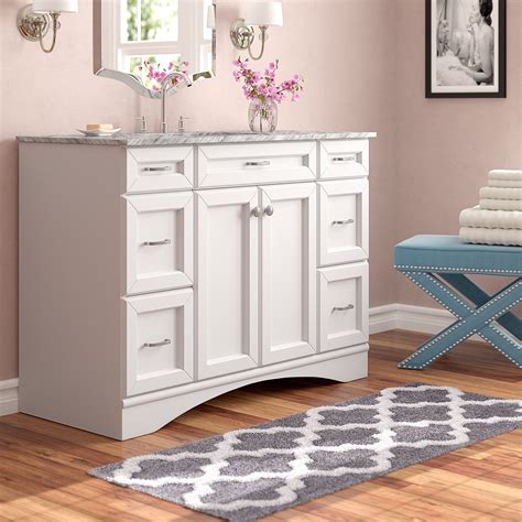 A 48 bathroom vanity will probably have cabinet and drawer storage room underneath the ledge of the vanity. 48 Bathroom Vanity With Makeup Area : Choosing A Bathroom Vanity Sizes Height Depth Designs More ...