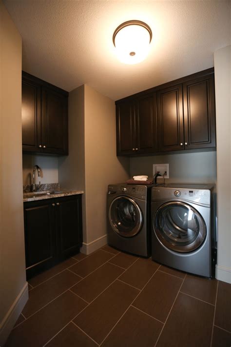 A narrow laundry room doesn't have to be plain and boring. PRITCHARD - Traditional - Laundry Room - Other - by ...
