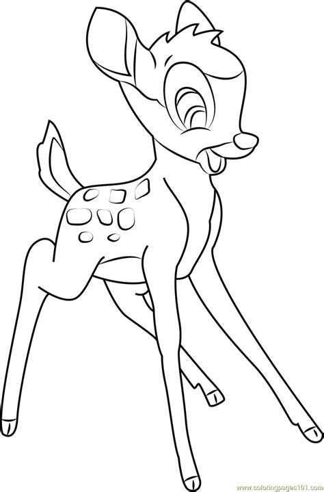 Free printable bambi owl thumper and flower coloring page for kids to download, bambi coloring pages Happy Bambi Coloring Page - Free Bambi Coloring Pages ...