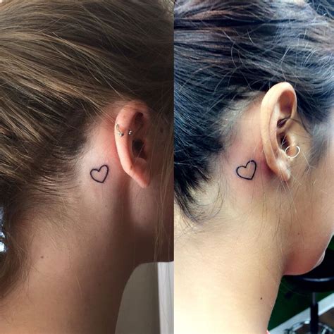 Cousin and I got this / forever & always #family heart behind ear | Behind ear tattoos, Behind ...