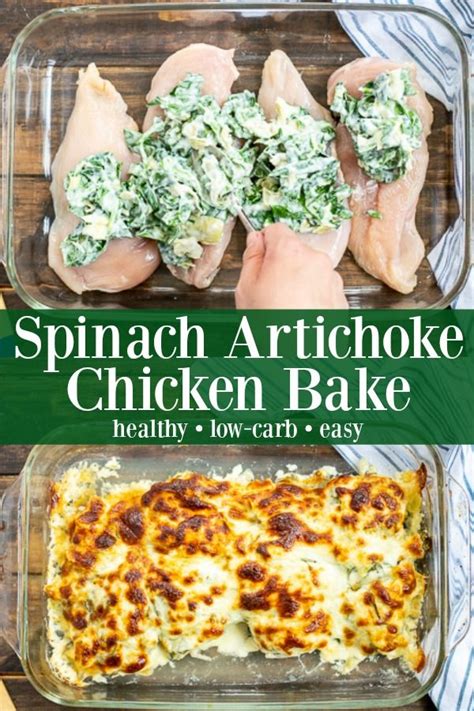 We've got healthy versions of your favorites (lightened up chicken parm, anyone?), plus salads if the thought of a plain, boring chicken breast makes you want to roll your eyes, you need to check this list, stat. Healthy Spinach Artichoke Chicken Bake | a perfect low ...