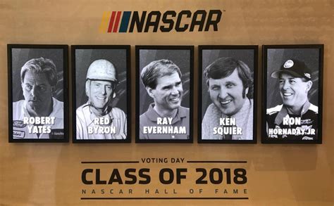 To be enshrined, a player must be named on at least 75% of the voters' ballots. NASCAR Hall of Fame 2018 Announcement - RacingJunk News