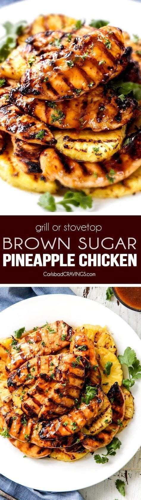 This post may contain affiliate links. Stove Top or Grilled Brown Sugar Pineapple Chicken - just ...