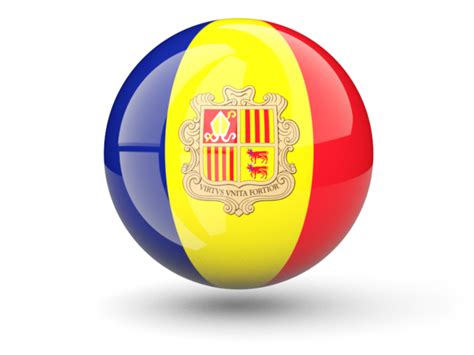Brand yellow label logo font, andorra png clipart. Sphere icon. Illustration of flag of Andorra