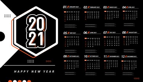 Download template kalender 2021 gratis. modelo de calendário de uma página 2021 - Download Vetores ...