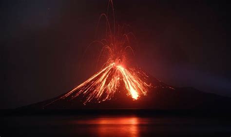 A build up of pressure in the earth is released, by things such as a plate movement which forces. Krakatoa volcano eruption web cam: Watch erupting volcano ...