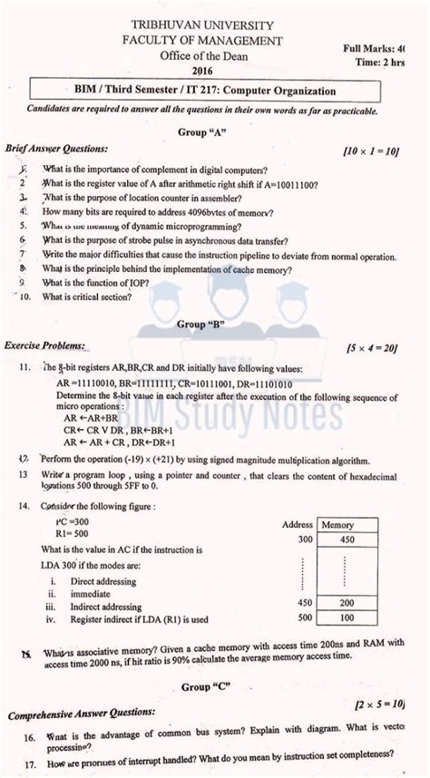 Diploma in electronics engineering curriculum structure semester: Computer Organization - BIM Study Notes in 2020 | Study ...