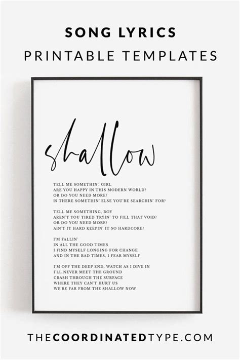 Although the highly anticipated film a star is born isn't out until friday, lady gaga and bradley cooper unveiled the song shallow from the soundtrack last week. Shallow song lyrics art, A star is born, Song lyrics wall ...