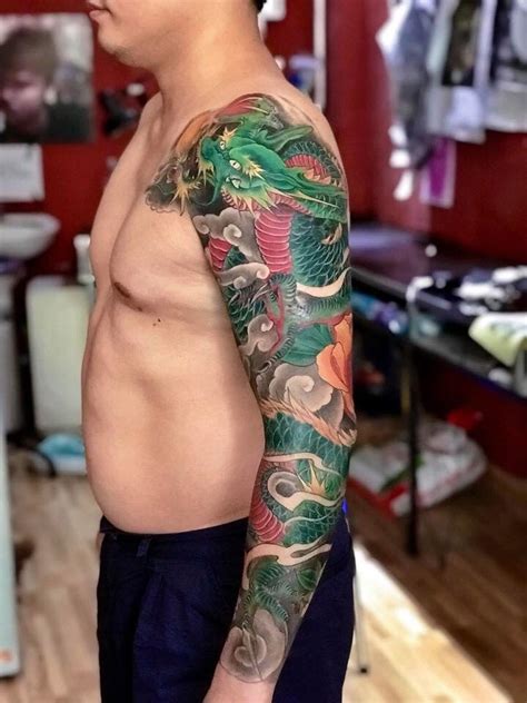 Hình xăm rồng vắt vai. Hình Xăm Rồng Xanh Đẹp ️ Tattoo Rồng Xanh Chất Nhất