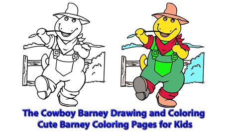 Give your child a break from strict learning by giving them barney coloring sheets. The Cowboy Barney Drawing and Coloring | Cute Barney ...