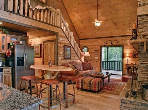 In log home interiors and log home interior design, the shape and color of the log wood selected is most important since the log wood used will reflect a range of moods, complexities and emotions. Inside a Small Log Cabins Small Log Cabin Interior Design ...