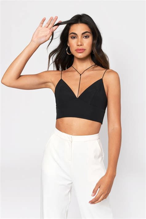 Choose an old shirt to turn into a crop top. One and Only Cat Collar Crop Top in Black - $12 | Tobi US