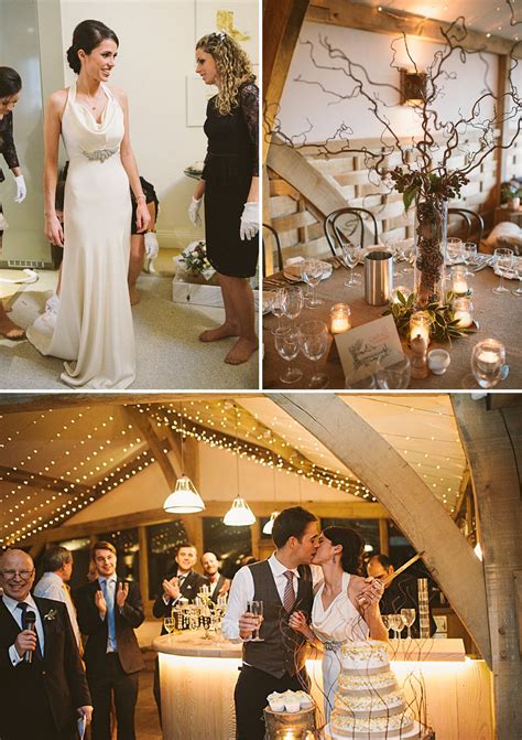 The interior of the barn is often a. A rustic winter wedding at Cripps Barn with DIY home made ...