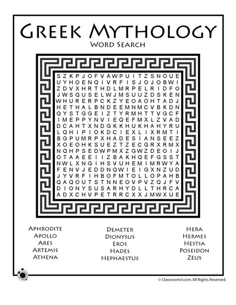 Enjoy the word of god through god crossword puzzles. Greek Mythology Worksheets Greek Mythology Word Search ...