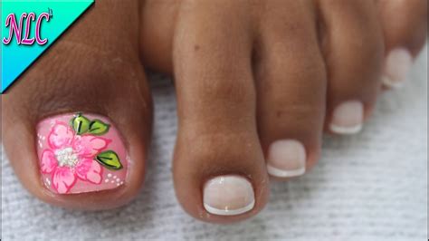 Estas uñas postizas de pies tener superficie lisa que son fáciles de pintar. DECORACIÓN DE UÑAS PARA PIES FLOR Y FRANCÉS♥ - FLOWER NAIL ART - FRENCH NAIL ART - NLC - YouTube