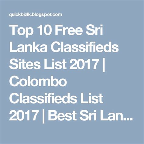 Jobs in malaysia page 1 of 54. Top 10 Free Sri Lanka Classifieds Sites List 2017 ...