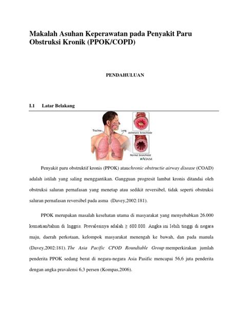 Penyakit paru obstruktif kronik (ppok). Makalah Asuhan Keperawatan pada Penyakit Paru Obstruksi ...