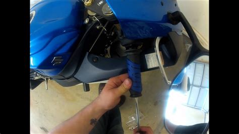 You'll need some replacement grips, a long, slim screwdriver or similar metal tool, a 5 or 6mm allen key to loosen your levers and shifters, some hairspray, and some lubricant to loosen the old grips. How to Replace Motorcycle Handlebar Grips - YouTube