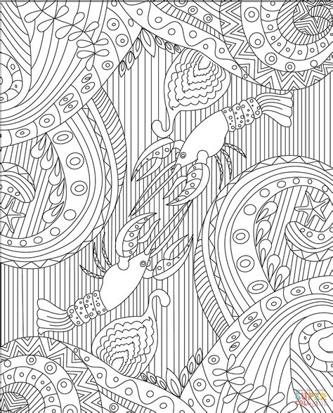 1200 x 1600 jpeg 57 кб. Crawfish Zentangle coloring page | Free Printable Coloring ...