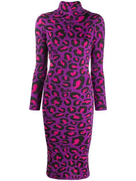 Items similar to purple leopard print fabric, cranston. Gcds Leopard Print Midi Dress In Purple | ModeSens
