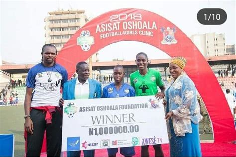 The fifth edition of the asisat oshoala football4girls scheduled to hold at the campos mini stadium from 4th to 24th december, 2019 will be sponsored by sports philanthropist rev. Pictures Of The Winners Of The 2018 Asisat Oshoala ...