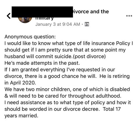 So does life insurance cover death due to suicide? Military dependa wants to know what type of insurance she ...