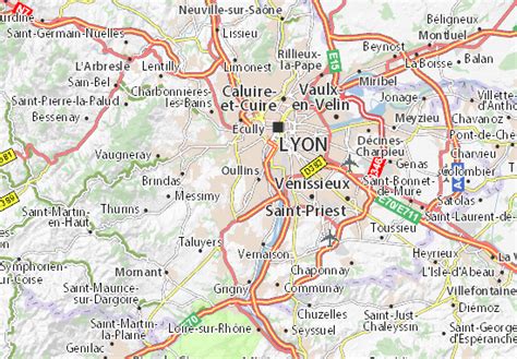 Les services partent toutes les heures, et opèrent chaque jour. MICHELIN-Landkarte Oullins - Stadtplan Oullins - ViaMichelin