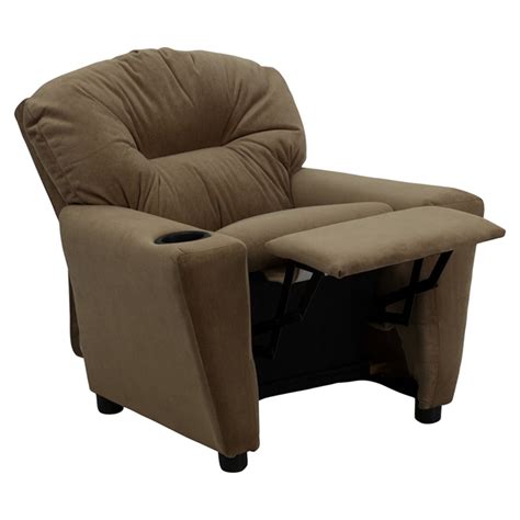 Affordable recliners and chairs at aaron's. Microfiber Kids Recliner Chair - Cup Holder, Brown | DCG ...