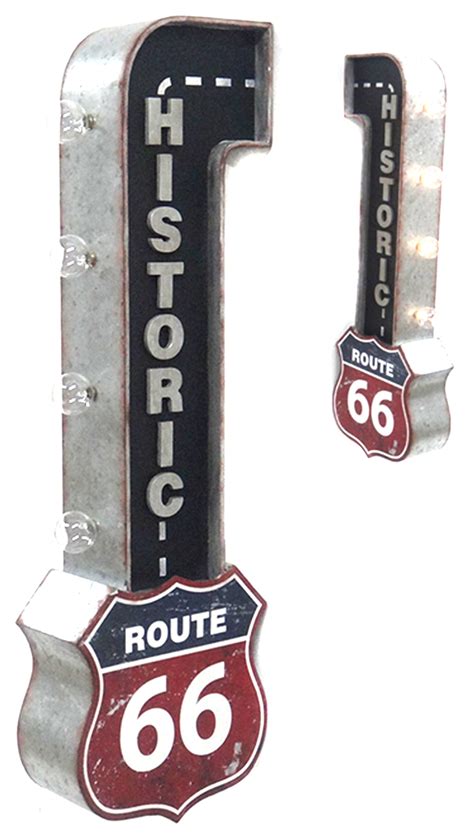 Highway 66 (us 66 or route 66), also known as the will rogers highway, the main street of america or the mother road. Route 66 LED Lighted Off The Wall Sign | Garage Art