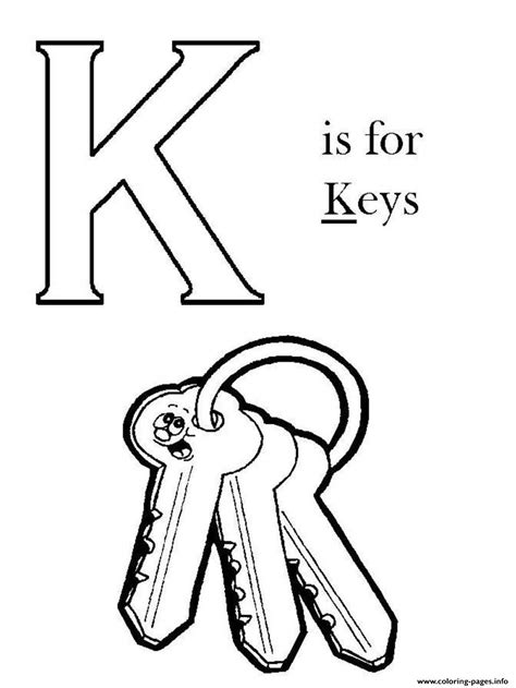 Preschool coloring pages, colouring books & preschool coloring worksheets provide your child with a unique structured platform that unbridles the power of tender imaginations complete with pastels, rainbow colors and shades. K Is For Key Alphabet S Free9b33 Coloring Pages Printable