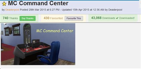 If you are looking for an older version of mccc than what is listed there, you should read this. Sims 4 Mod MC Command Center Grundmodul