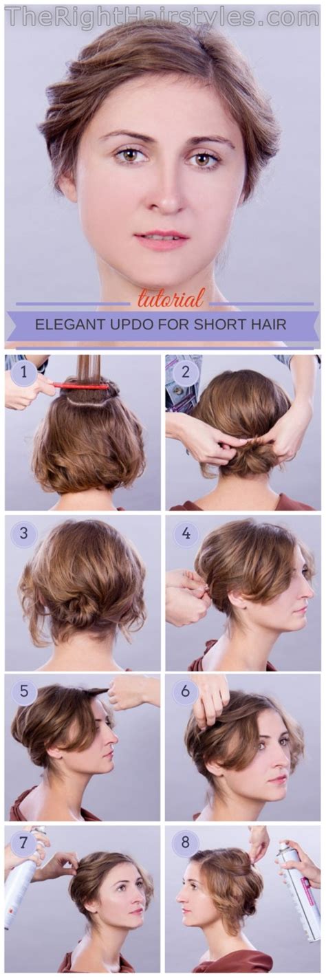 Easy updos for medium curly hair step by step. How To: Elegant Updo For Short Fine Hair