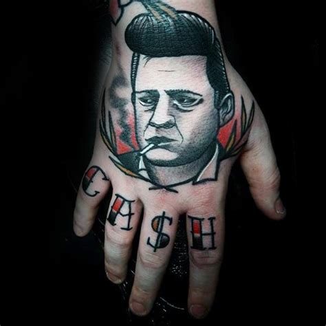 Part rockabilly rebel, part campfire storyteller, part outlaw in black, his hearty baritone has remained the essence of country music. 60+ Johnny Cash Tattoos mit Bedeutungen und Prominenten ...