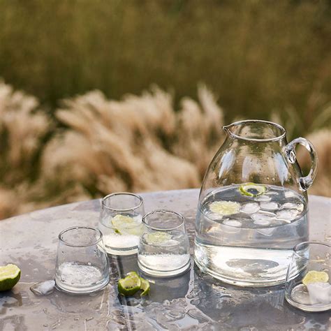 Recycled glass tumbler bistro, set of 5. Lenny Recycled Glass Tumbler, Set Of Four By Rowen & Wren ...