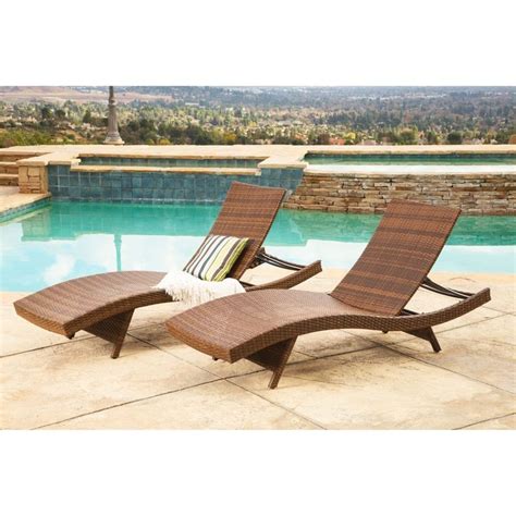 Abbyson Palermo Outdoor Brown Wicker Chaise Lounge (Set of ...