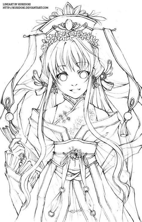 Here you can find many characters' coloring pages from anime and manga to download, print and color them online or offline with your family and friends. Hana-hime lineart by kuridoki | Dễ thương, Nghệ thuật chì ...