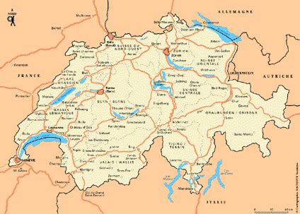 La carte détaillée imprimable suisse en pdf et ses principaux sites touristiques. Carte de Suisse » Vacances - Guide Voyage