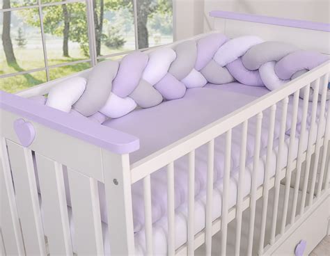 Il mêle l'utile à l'agréable: Tour de lit Tressé - blanc-gris-violet Mode Bébé 516523521 ...