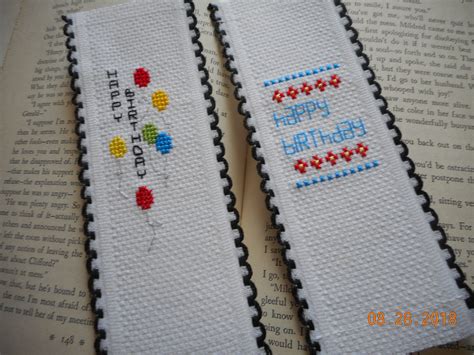 Cross stitch books from annie's feature a generous range of designs, patterns, and articles to help you learn more cross stitch techniques and create better projects. Cross stitch bookmark set of 2 HAPPY BIRTHDAY bookmarks ...