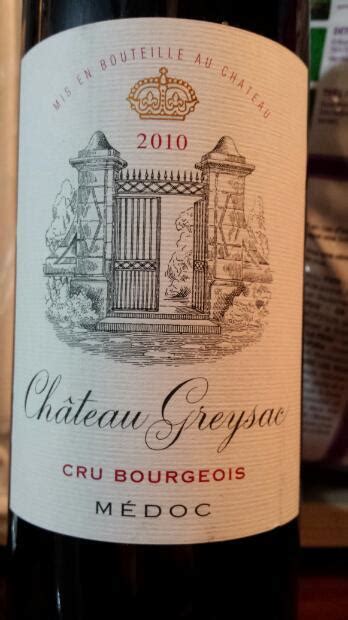 Шато грейсак 2003 aoc крю буржуа. 2010 Château Greysac, France, Bordeaux, Médoc - CellarTracker