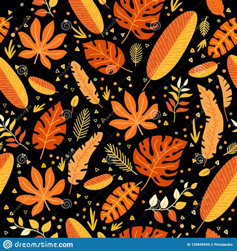 Trendy fall floral seamless pattern shutterstock. Floral Seamless Pattern With A Fallen Leaves. Stock Vector ...