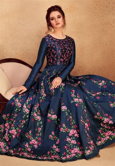 If you want an evening. Partywear Floral Anarkali Gown / Anarkali Buy Anarkali ...