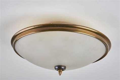 Vintage retro 1970's italian & bus rise & fall pull down ceiling lights fittings. Pair of Brass and Glass Italian Flush Mount Ceiling Lights ...