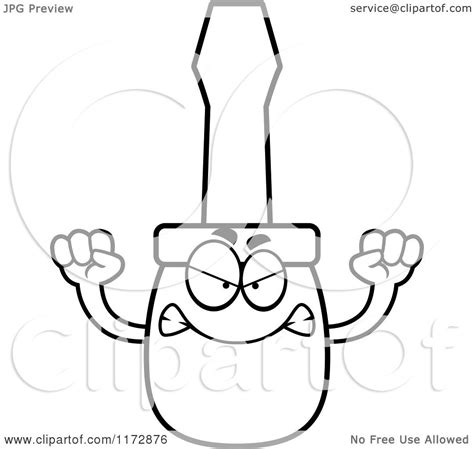 Free printable coloring pages and book for kids. Cartoon Clipart Of A Mad Screwdriver Mascot - Vector ...