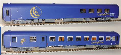 Set bestehend aus einem liegewagen mit gepäckraum bdcm und einem speisewagen (wrm). LS Models Set of 2 Passenger cars "City Night Line ...