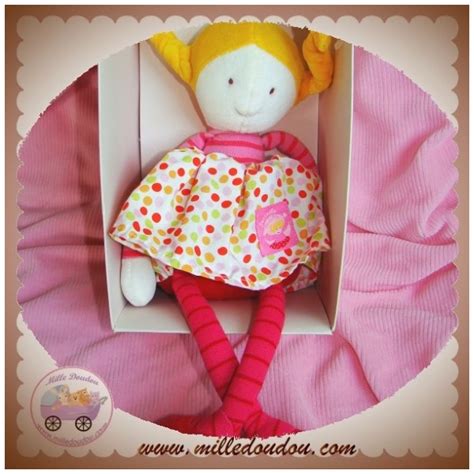 Doudou de 28 cmsblanc cassé, bec. MOULIN ROTY SOS DOUDOU POUPEE POPINELLE BLONDE ROBE A POIS